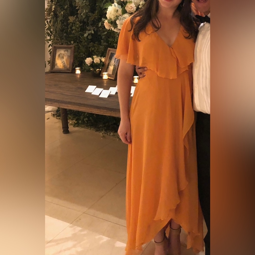 ASOS orange wedding guest or bridesmaid dress